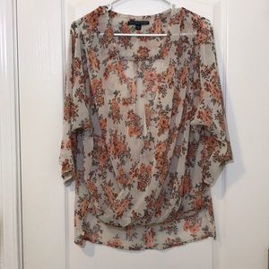 Harlowe & Graham Floral Sheer Top